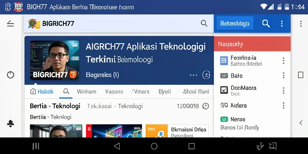 Antarmuka pengguna aplikasi BIGRICH77 yang modern dan responsif.