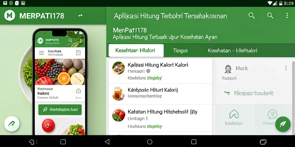 Tampilan aplikasi MERPATI178 yang menampilkan fitur Hitung Kalori.