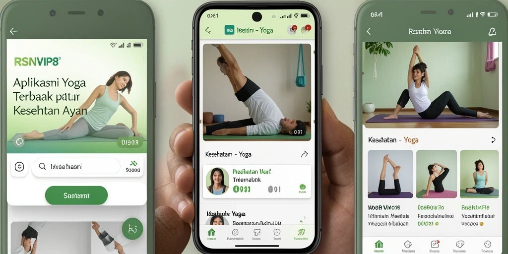 Antarmuka pengguna RSNVIP8 yang menawan dan intuitif untuk latihan yoga.