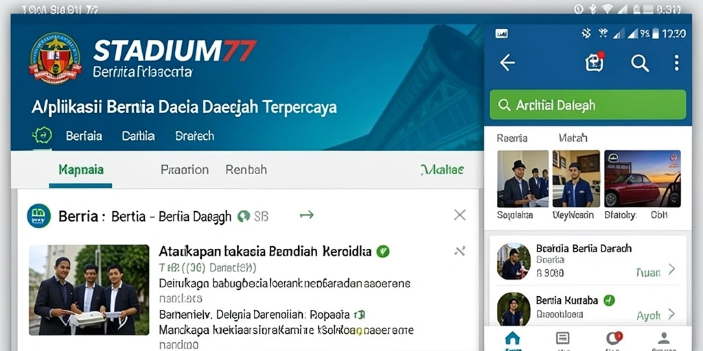 Tampilan antarmuka STADIUM77 yang informatif dan menarik.