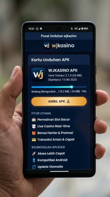 Tampilan halaman APK wjkasino