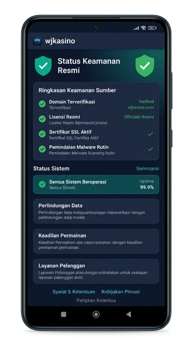 Tampilan kanal resmi wjkasino